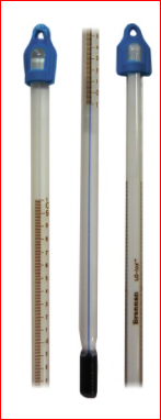 Blue Lo-tox Total Immersion Organic Filled Thermometer -10 to 210C
