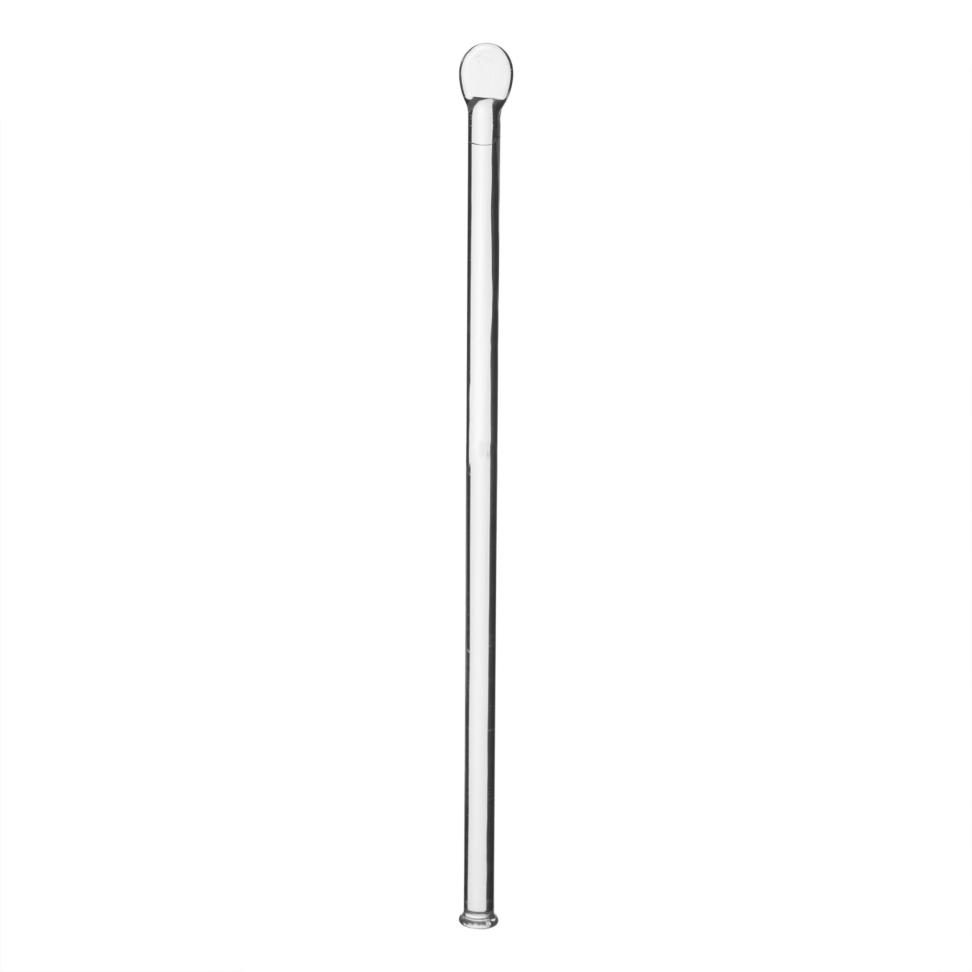Stirring rod, glass, one end round, other flat, length 200 mm