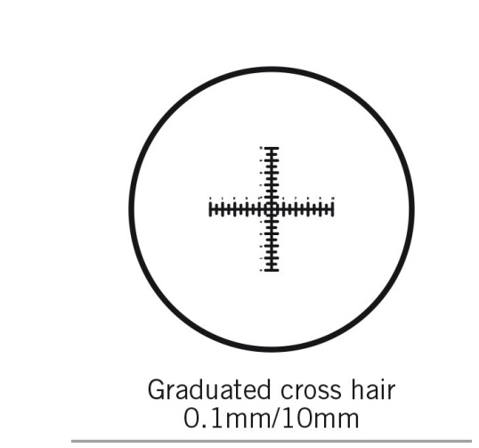 Cross hair with micrometer 100 divisions in 1